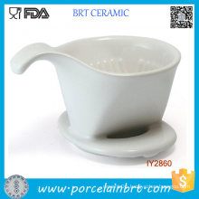 White Simple Coffee Dripper Ceramic Custom